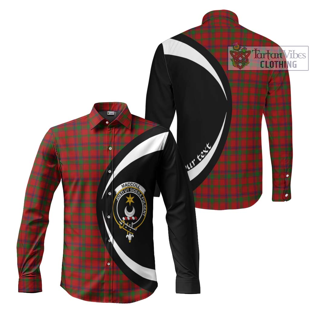 MacColl (McColl) Tartan Long Sleeve Button Up with Family Crest Circle Style Men's Shirt S - Tartan Vibes Clothing