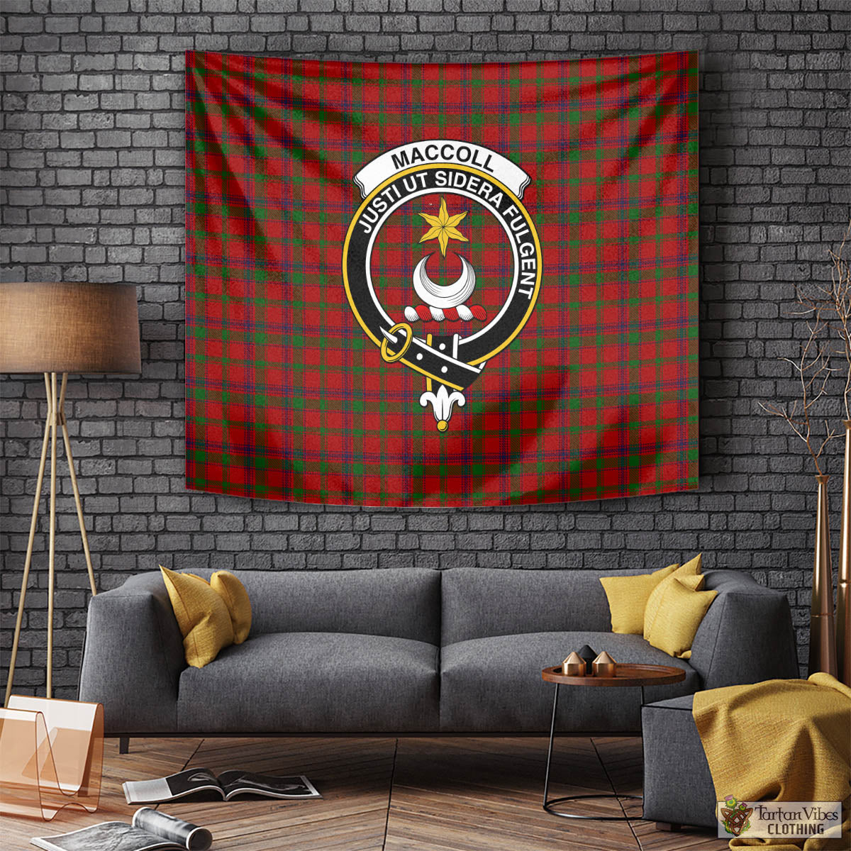 MacColl (McColl) Tartan Tapestry Wall Hanging and Home Decor for Room with Family Crest Tapestry - Tartan Vibes Clothing