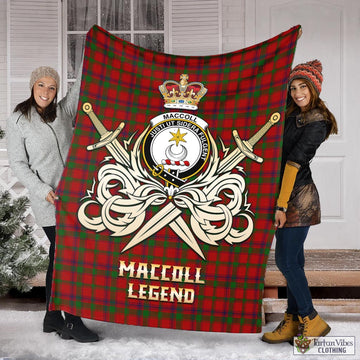 MacColl Tartan Blanket with Clan Crest and the Golden Sword of Courageous Legacy
