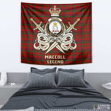 MacColl (McColl) Tartan Tapestry with Clan Crest and the Golden Sword of Courageous Legacy - Tartan Vibes Clothing