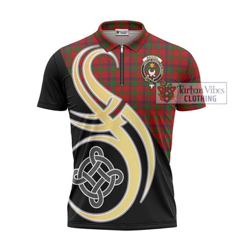 MacColl (McColl) Tartan Zipper Polo Shirt with Family Crest and Celtic Symbol Style - Tartan Vibes Clothing