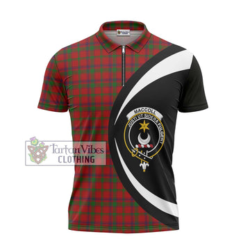 MacColl (McColl) Tartan Zipper Polo Shirt with Family Crest Circle Style - Tartan Vibes Clothing