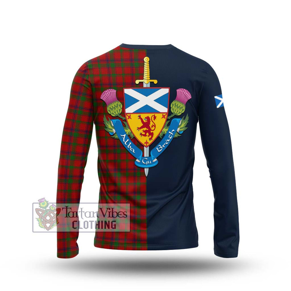 MacColl (McColl) Tartan Long Sleeve T-Shirt Alba with Scottish Lion Royal Arm Half Style - Tartan Vibes Clothing