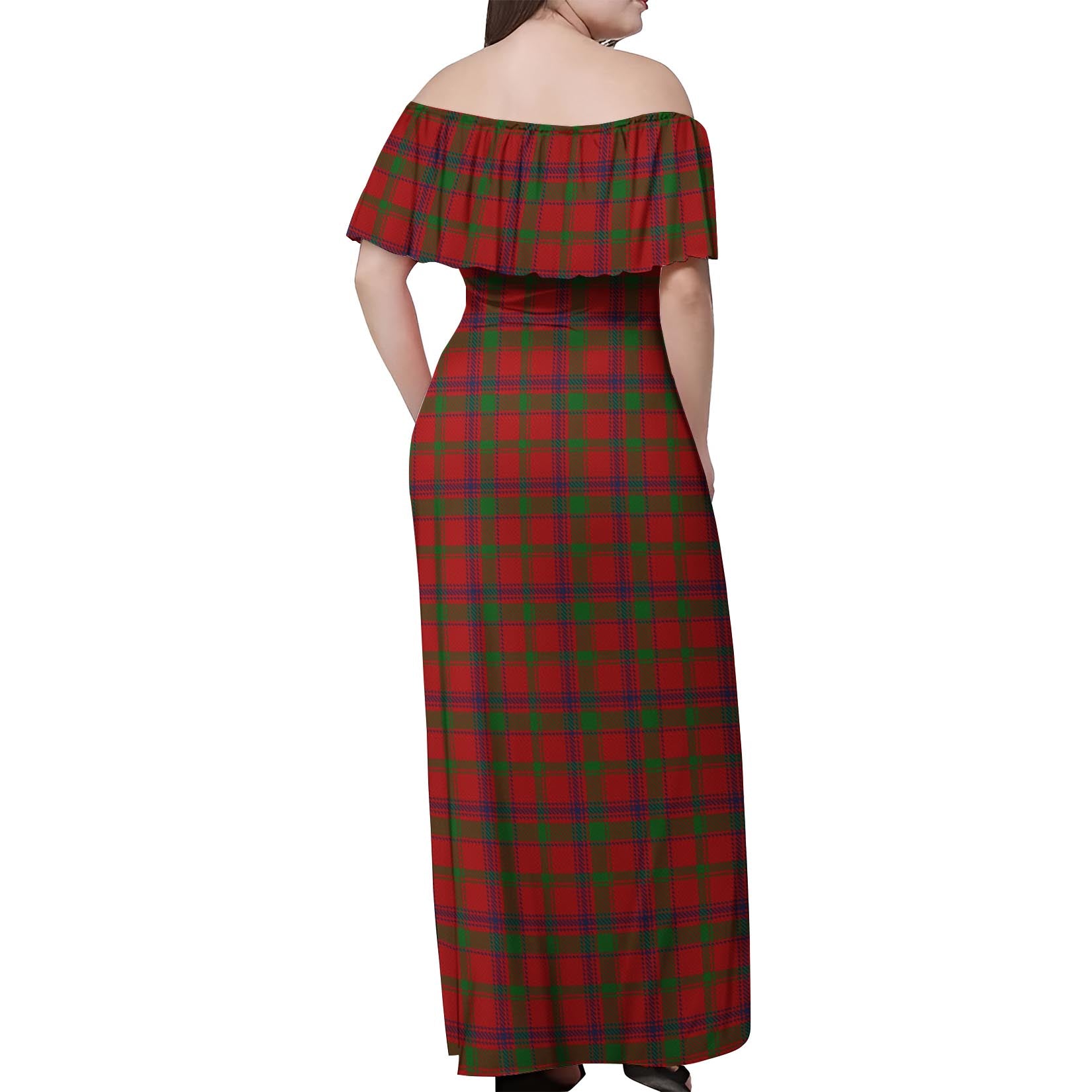 MacColl (McColl) Tartan Off Shoulder Long Dress - Tartan Vibes Clothing