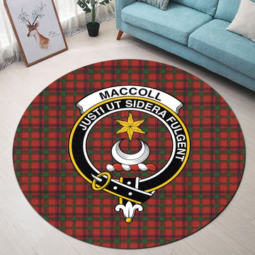 MacColl (McColl) Tartan Round Rug with Family Crest - Tartan Vibes Clothing