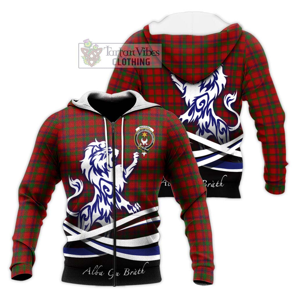 MacColl (McColl) Tartan Knitted Hoodie with Alba Gu Brath Regal Lion Emblem Unisex Knitted Zip Hoodie - Tartan Vibes Clothing