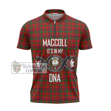 MacColl (McColl) Tartan Zipper Polo Shirt with Family Crest DNA In Me Style - Tartan Vibes Clothing