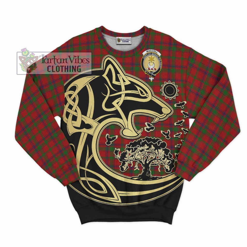 MacColl (McColl) Tartan Sweatshirt with Family Crest Celtic Wolf Style - Tartan Vibes Clothing