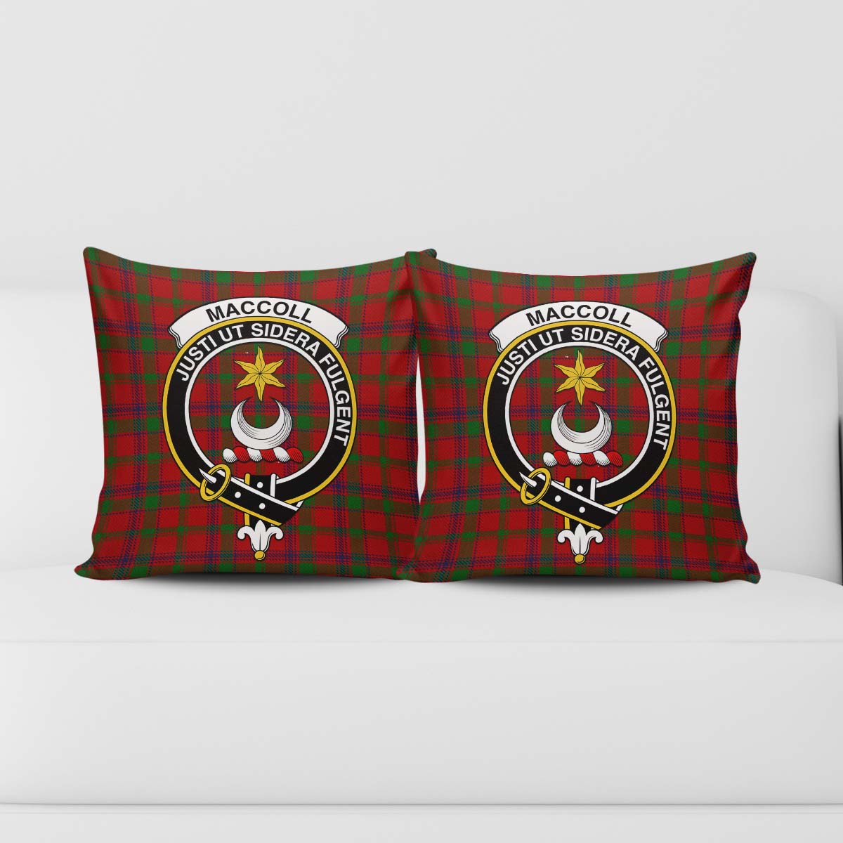 MacColl (McColl) Tartan Pillow Cover with Family Crest - Tartan Vibes Clothing