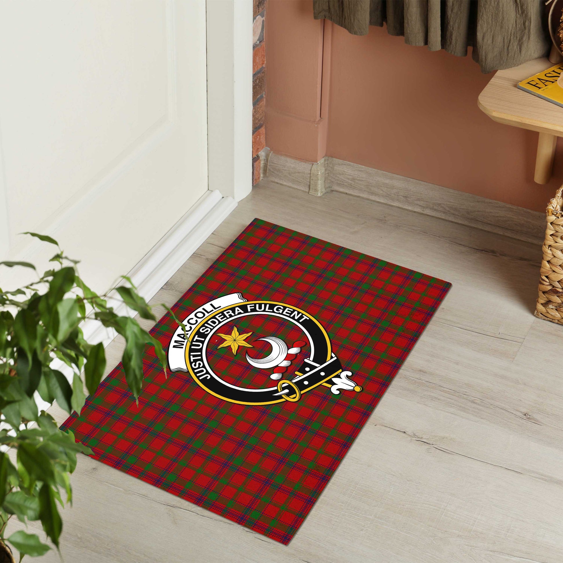MacColl (McColl) Tartan Rubber Doormat with Family Crest - Tartan Vibes Clothing
