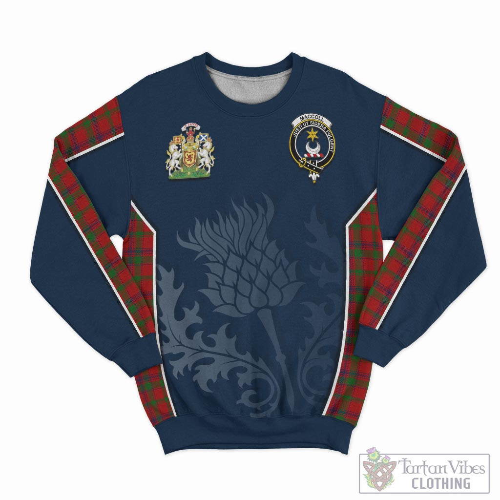 MacColl (McColl) Tartan Sweatshirt with Family Crest and Scottish Thistle Vibes Sport Style - Tartan Vibes Clothing