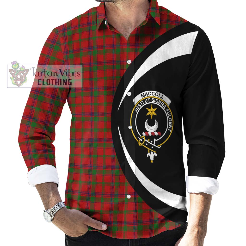 MacColl (McColl) Tartan Long Sleeve Button Up with Family Crest Circle Style - Tartan Vibes Clothing