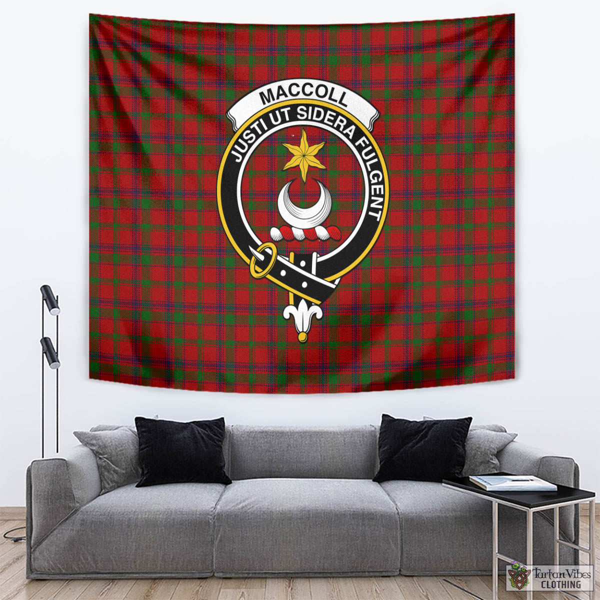 MacColl (McColl) Tartan Tapestry Wall Hanging and Home Decor for Room with Family Crest - Tartan Vibes Clothing