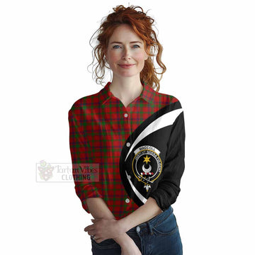 MacColl (McColl) Tartan Women's Casual Shirt with Family Crest Circle Style Female - Tartan Vibes Clothing