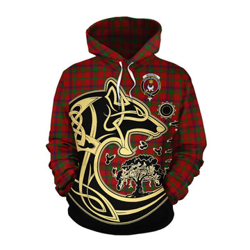 MacColl (McColl) Tartan Cotton Hoodie with Family Crest Celtic Wolf Style Pullover Hoodie XS - Tartan Vibes Clothing