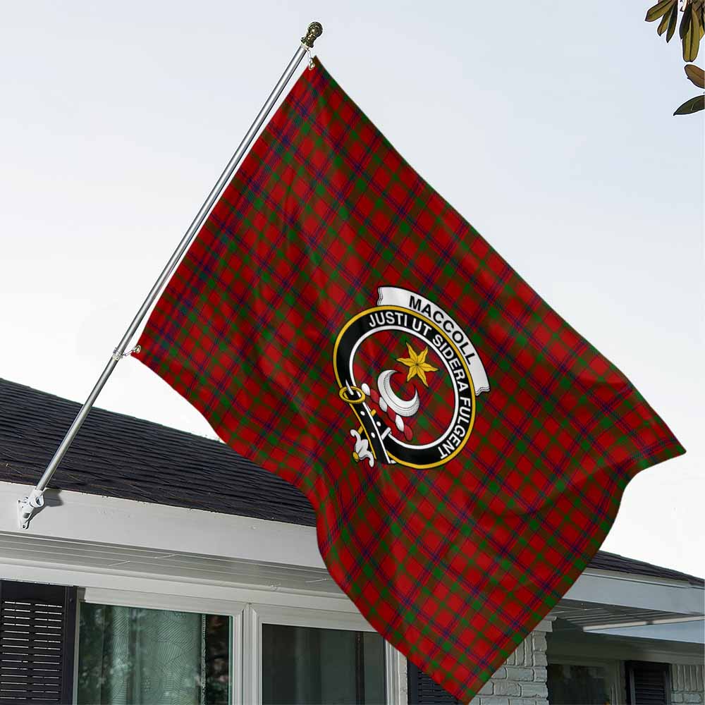 Tartan Vibes Clothing MacColl (McColl) Tartan House Flag with Family Crest