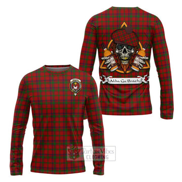 MacColl (McColl) Tartan Long Sleeve T-Shirt with Family Crest and Bearded Skull Holding Bottles of Whiskey Unisex - Tartan Vibes Clothing