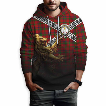 Tartan Vibes Clothing MacColl (McColl) Crest Tartan Hoodie with Golden Lion Emblem Celtic Style