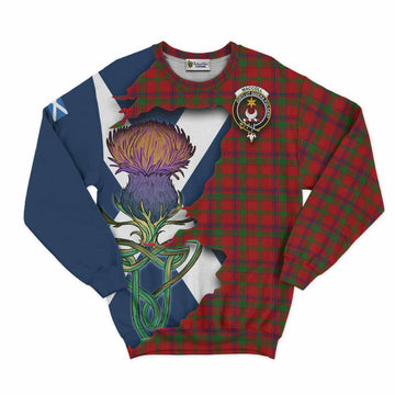Tartan Vibes Clothing MacColl (McColl) Tartan Family Crest Sweatshirt Scottish Thistle Celtic Inspired