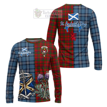MacColl (McColl) Tartan Long Sleeve T-Shirt Happy St. Andrew's Day Half Tartan Style Unisex - Tartan Vibes Clothing