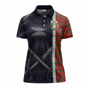 MacColl (McColl) Tartan Women's Polo Shirt with Family Crest Cross Sword Thistle Celtic Vibes Women - Tartan Vibes Clothing