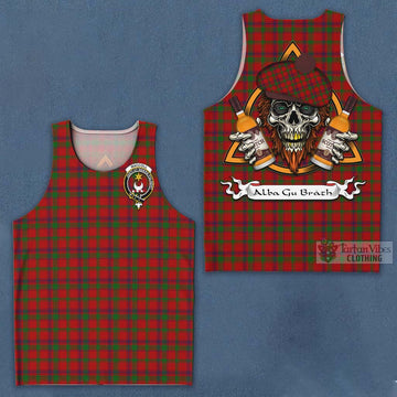 MacColl (McColl) Tartan Men's Tank Top with Family Crest and Bearded Skull Holding Bottles of Whiskey Men - Tartan Vibes Clothing