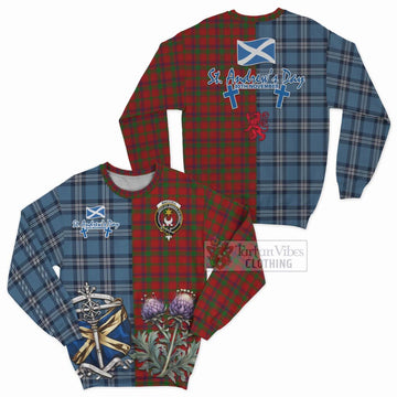 MacColl (McColl) Tartan Sweatshirt Happy St. Andrew's Day Half Tartan Style Unisex - Tartan Vibes Clothing