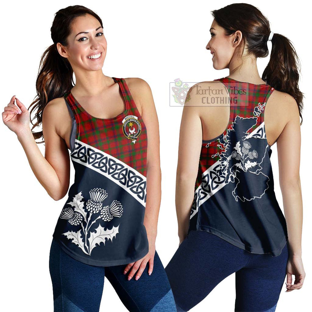 MacColl (McColl) Tartan Women's Racerback Tanks Featuring Thistle and Scotland Map 4XL - Tartan Vibes Clothing
