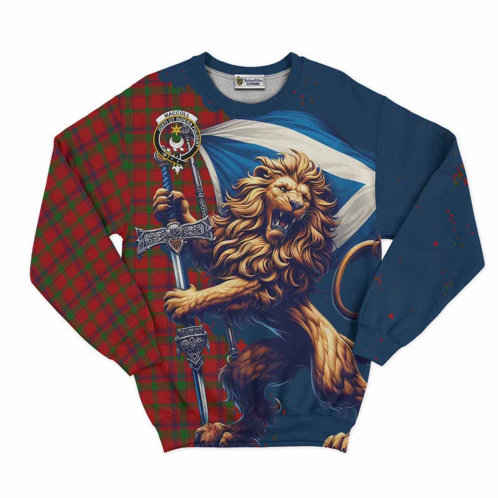 MacColl (McColl) Tartan Family Crest Sweatshirt with Scottish Majestic Lion Unisex - Tartan Vibes Clothing