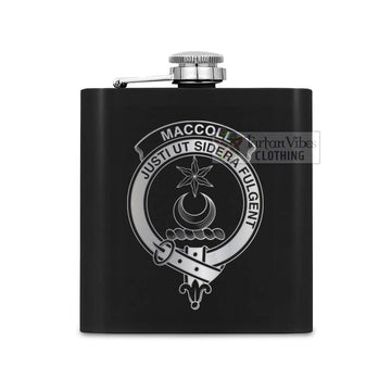 MacColl (McColl) Crest Hip Flask Set 7oz Black Stainless Steel with A Gift Box One Size 7oz - 2D-tartanvibesclothing
