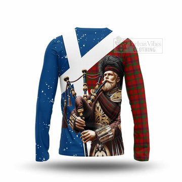 MacColl (McColl) Tartan Long Sleeve T-Shirt with Family Crest Scottish Bagpiper Vibes - Tartan Vibes Clothing