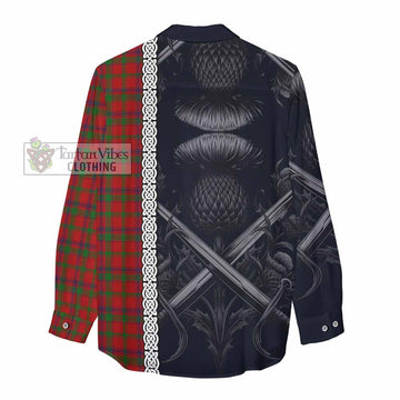 MacColl (McColl) Tartan Women's Casual Shirt with Family Crest Cross Sword Thistle Celtic Vibes - Tartan Vibes Clothing