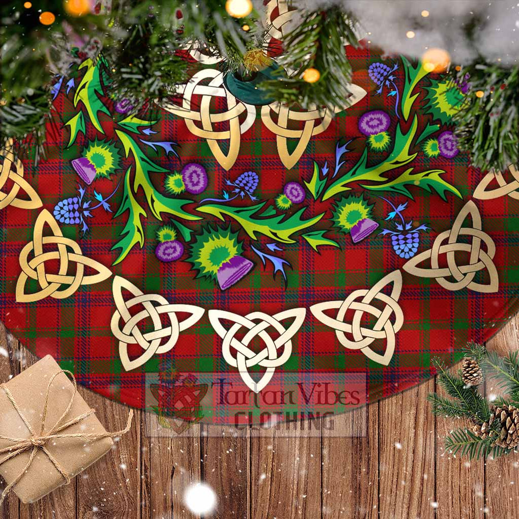 Tartan Vibes Clothing MacColl (McColl) Tartan Christmas Tree Skirt with Thistle Celtic Knot Style