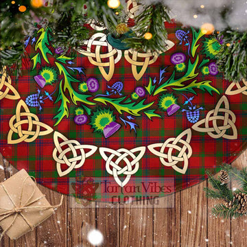 Tartan Vibes Clothing MacColl (McColl) Tartan Christmas Tree Skirt with Thistle Celtic Knot Style