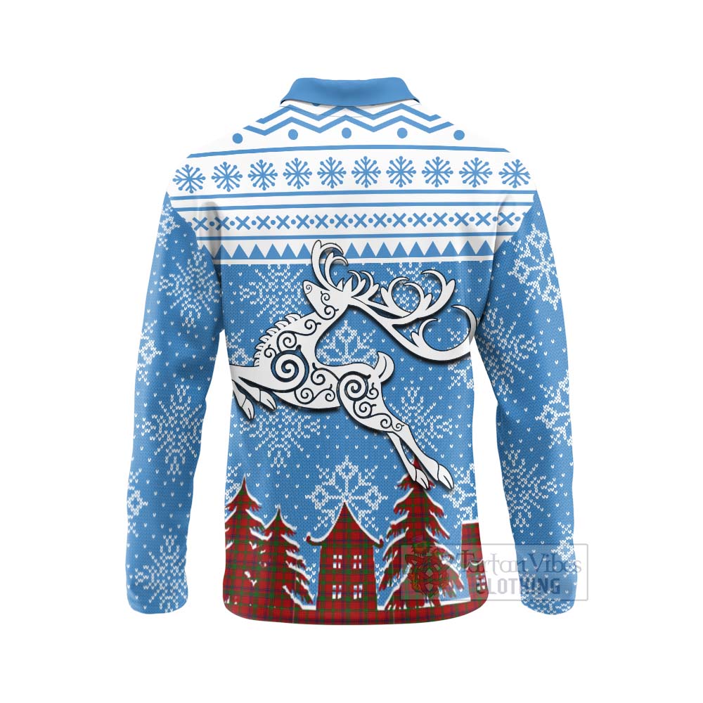 MacColl (McColl) Clan Christmas Long Sleeve Polo Shirt Celtic Reindeer Style - Tartan Vibes Clothing