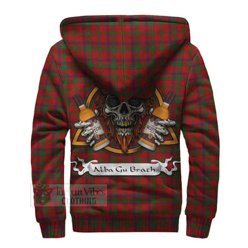 MacColl (McColl) Tartan Sherpa Hoodie with Family Crest and Bearded Skull Holding Bottles of Whiskey - Tartan Vibes Clothing