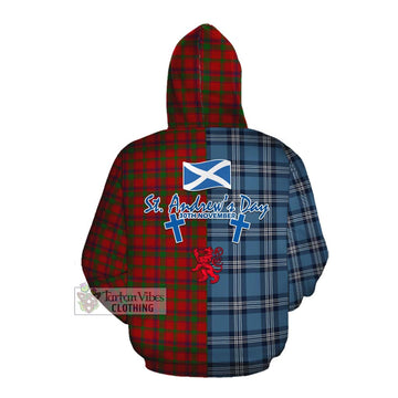 MacColl (McColl) Tartan Cotton Hoodie Happy St. Andrew's Day Half Tartan Style Pullover Hoodie - Tartan Vibes Clothing