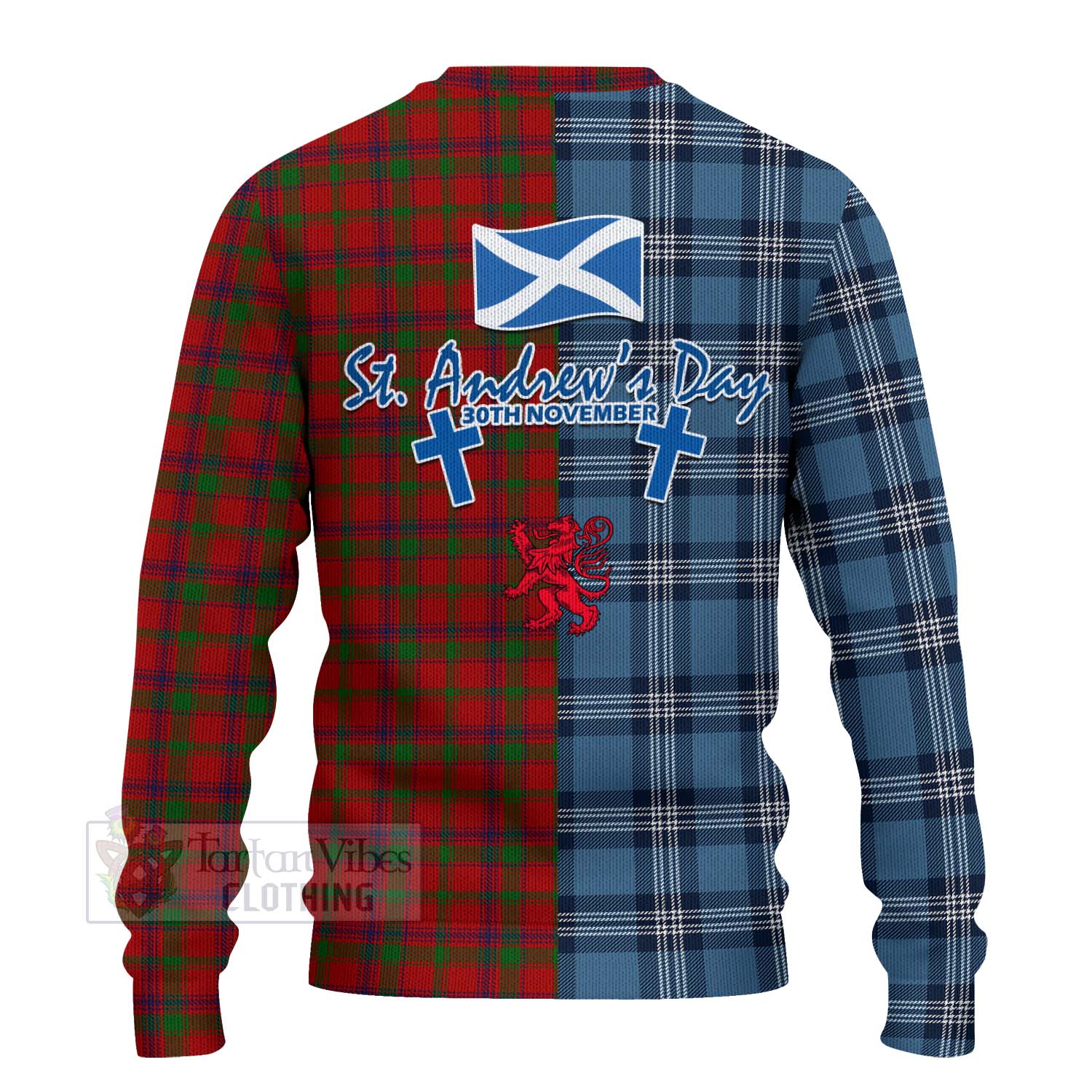 MacColl (McColl) Tartan Knitted Sweater Happy St. Andrew's Day Half Tartan Style - Tartan Vibes Clothing