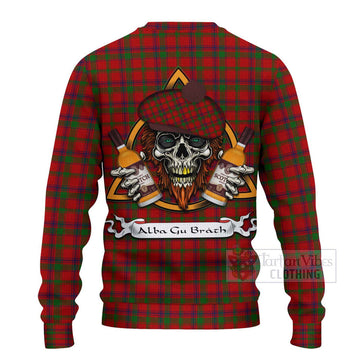 MacColl (McColl) Tartan Ugly Sweater with Family Crest and Bearded Skull Holding Bottles of Whiskey - Tartan Vibes Clothing