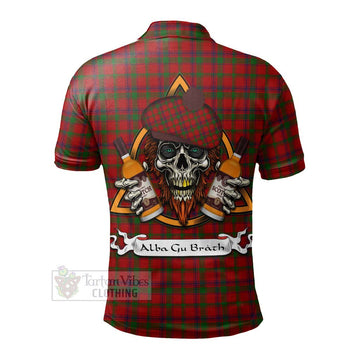 MacColl (McColl) Tartan Polo Shirt with Family Crest and Bearded Skull Holding Bottles of Whiskey - Tartan Vibes Clothing