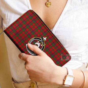 Tartan Vibes Clothing MacColl (McColl) Tartan Women's Leather Wallet with Family Crest