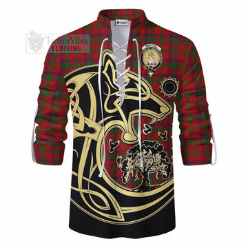 MacColl (McColl) Tartan Ghillie Kilt Shirt with Family Crest Celtic Wolf Style - Tartan Vibes Clothing