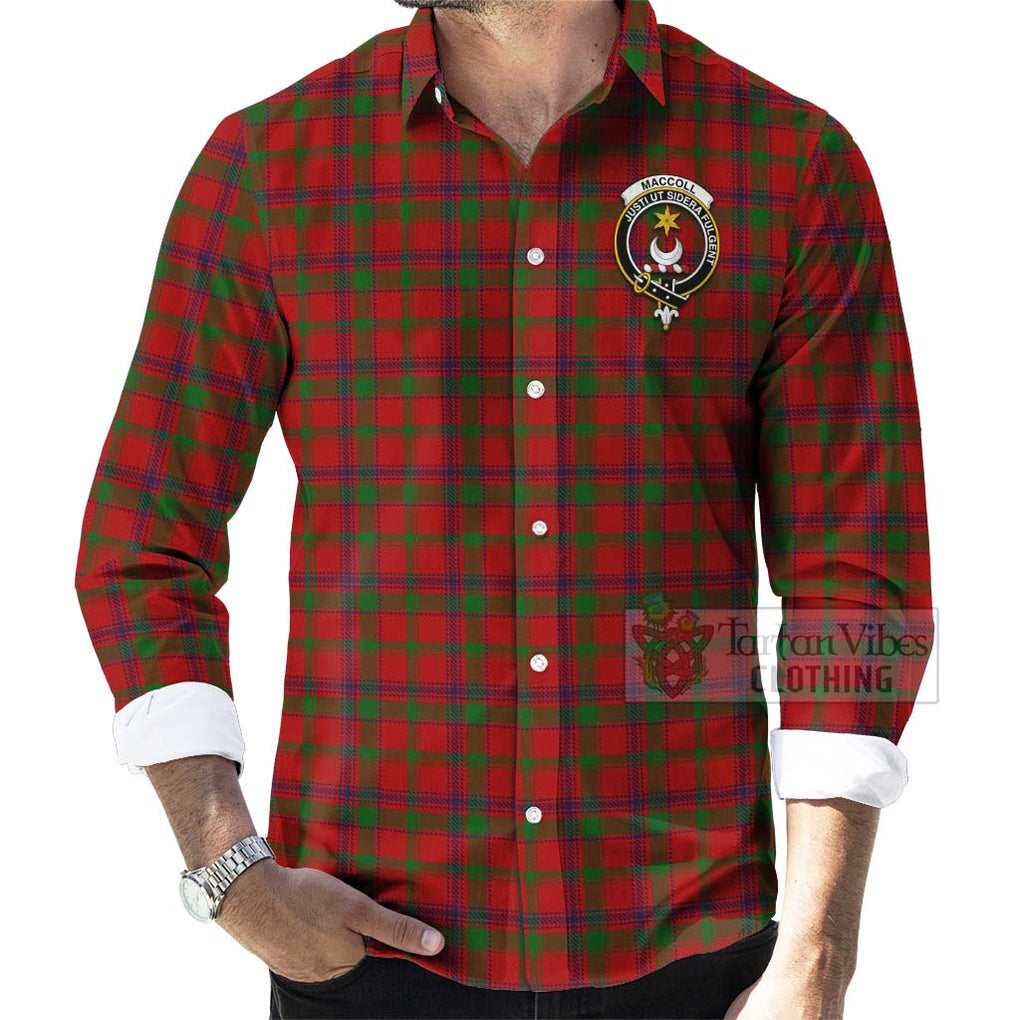 MacColl (McColl) Tartan Long Sleeve Button Shirt with Family Crest Celtic Skull Style - Tartan Vibes Clothing