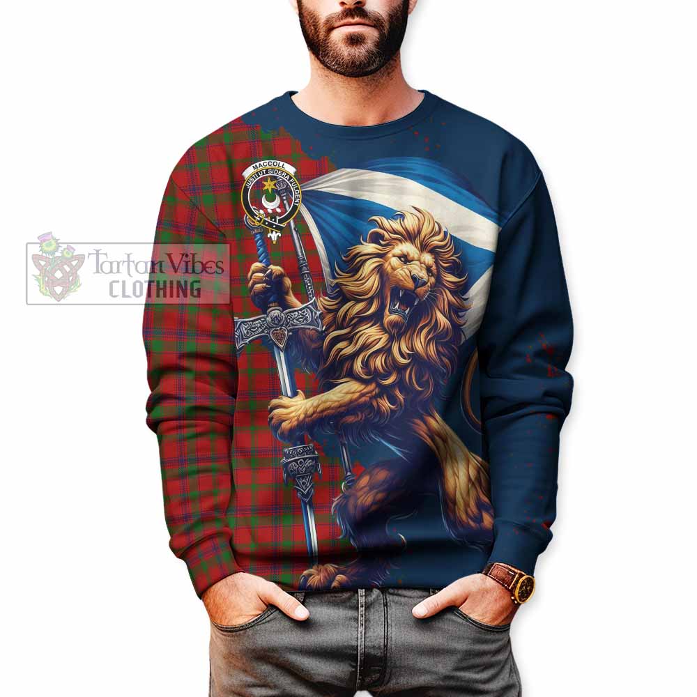 MacColl (McColl) Tartan Family Crest Sweatshirt with Scottish Majestic Lion - Tartan Vibes Clothing