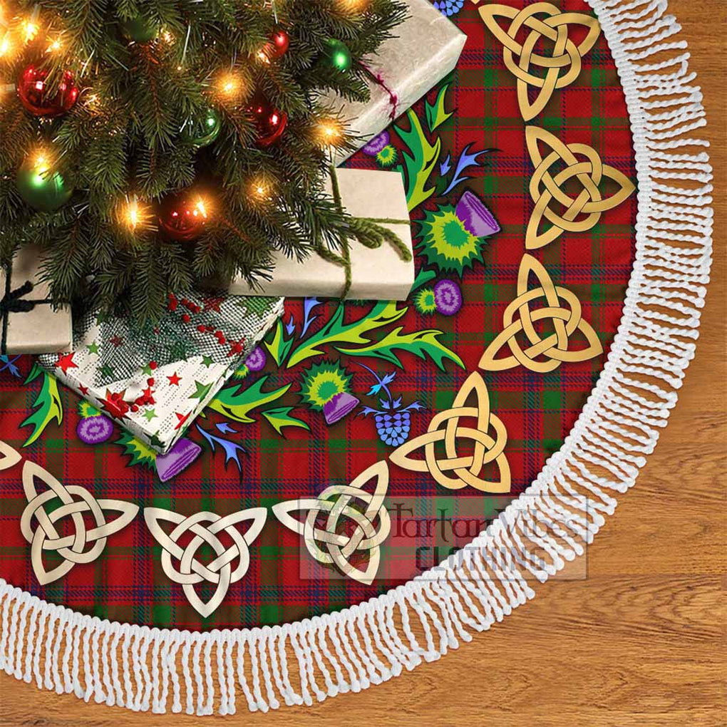 Tartan Vibes Clothing MacColl (McColl) Tartan Christmas Tree Skirt with Thistle Celtic Knot Style