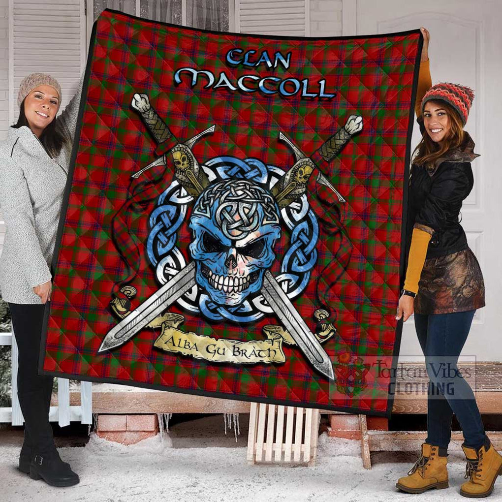 MacColl (McColl) Tartan Quilt with Celtic Skull Alba Gu Brath Style - Tartan Vibes Clothing