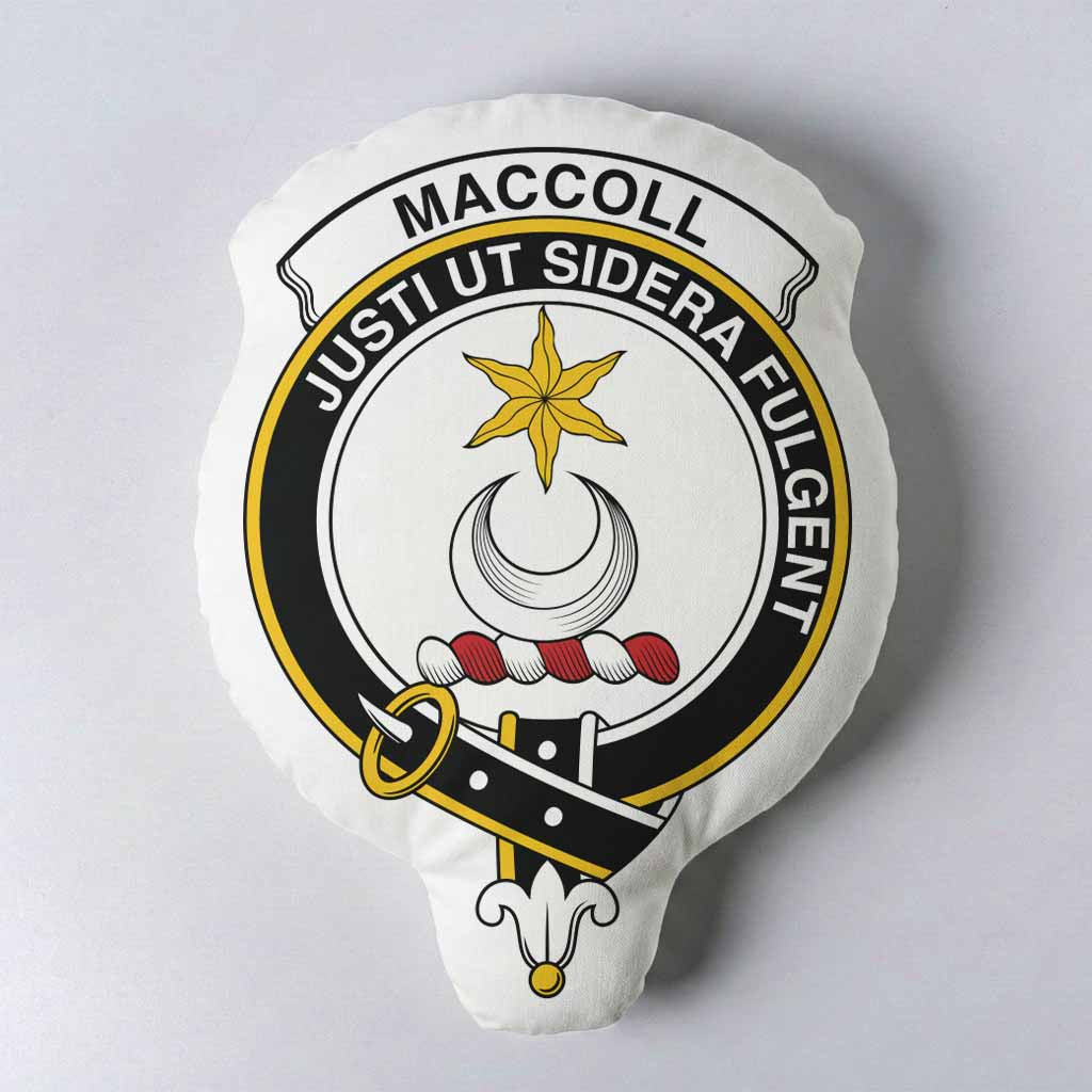 MacColl (McColl) Clan Crest Shaped Throw Pillow, Scottish Clan Badge Decorative Pillow