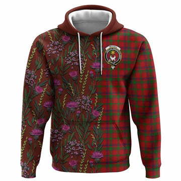 MacColl (McColl) Family Crest Tartan Hoodie Scottish Thistle Flower Pattern Half Style - Tartan Vibes Clothing