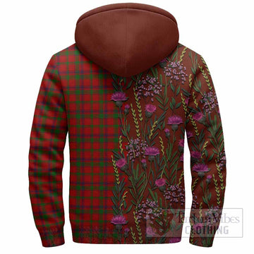 MacColl (McColl) Family Crest Tartan Sherpa Hoodie Scottish Thistle Flower Pattern Half Style - Tartan Vibes Clothing
