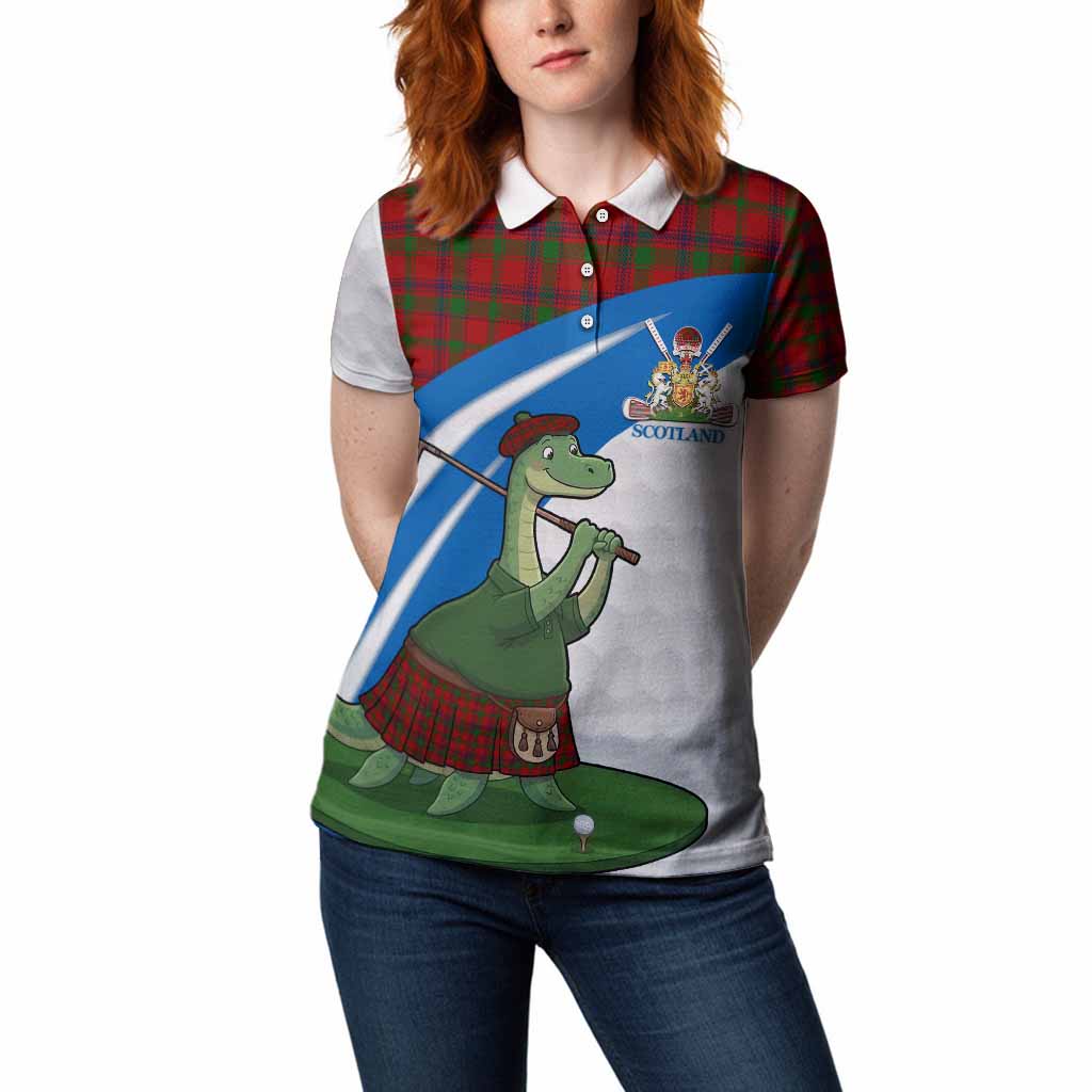 MacColl (McColl) Tartan Crest Golf Nessie Women Polo Shirt Loch Ness Monster Sporty Style